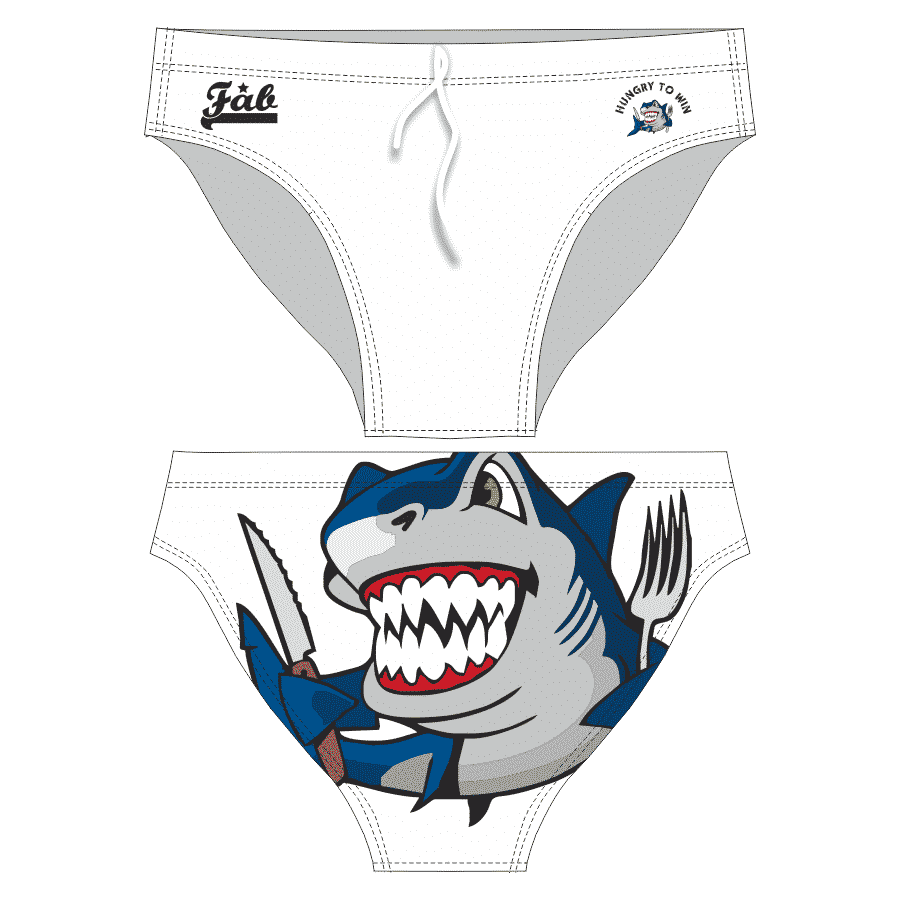 Hungry Shark White Brief